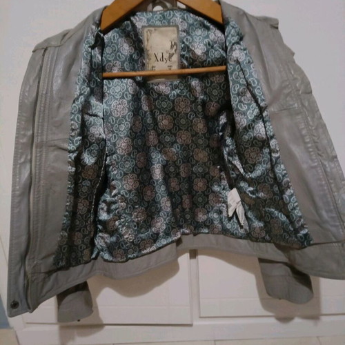 Xdye women's jacket used, gray and beige with minor wear