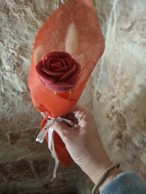 Rose made of plant wax new, aromatic decorative item