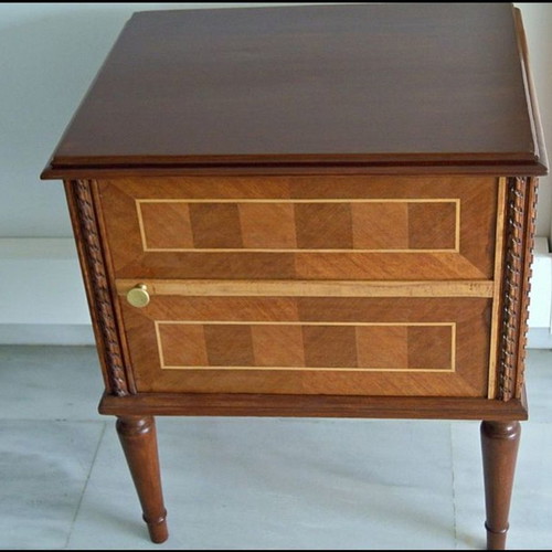 Antique nightstand with marquetry, custom order