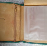 Wallets used, green with beige