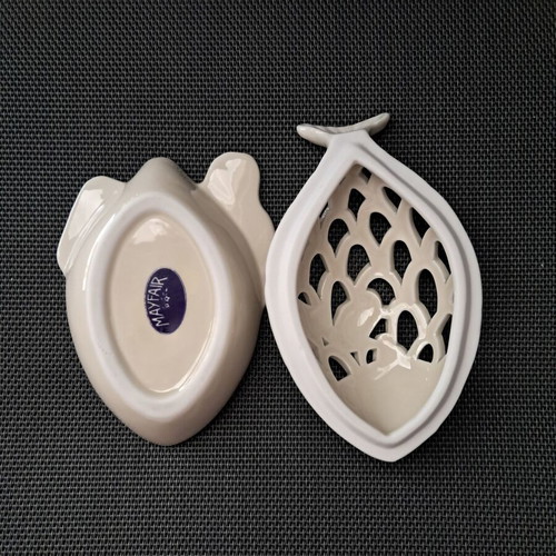 May Fair porcelain fish for scented bath salts new