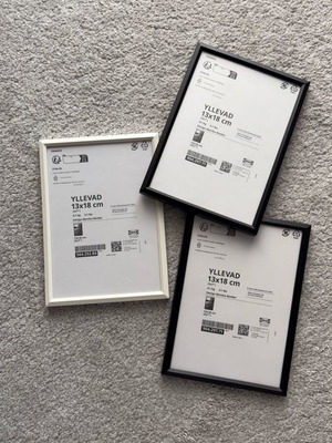 Photo frames new, pack of 19, plastic, black and white, 13x18 cm