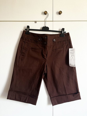 High Waisted Brown Bermuda Shorts new, size L
