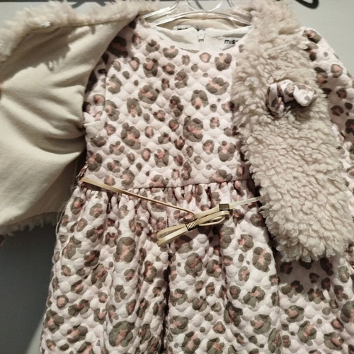 Dress with fur vest like new for 2 years old