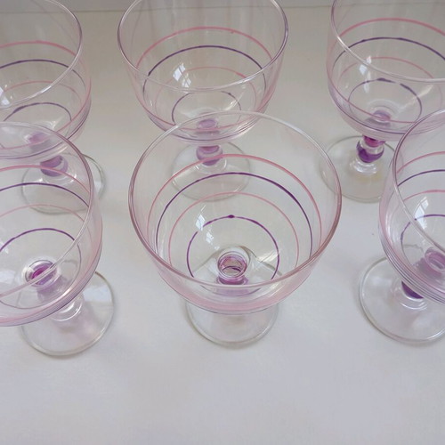 Set of 6 glass ice cream goblets like new