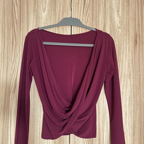 Brigitte women's long-sleeve blouse like new, purple, one size