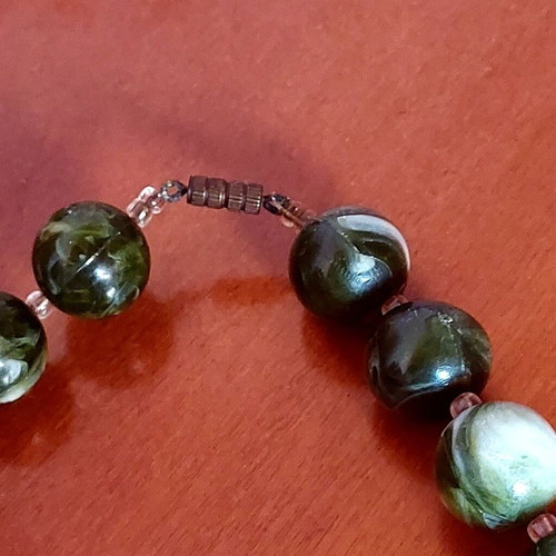Seraphinite necklace with semi-precious stones