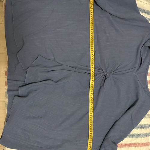 Blue oversized blouse with front twist, made in Italy, XL