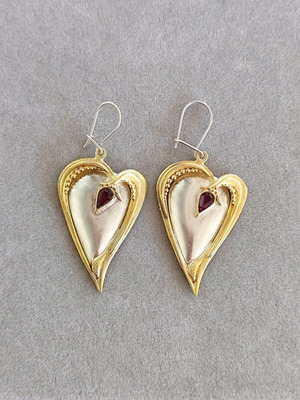 Vintage 925 silver heart earrings