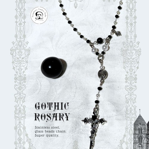 Gothic rosary with steel chain