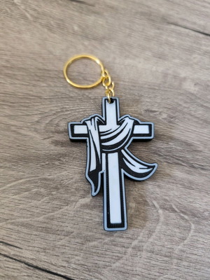 Resurrection Cross keychain new, symbolic Easter gift