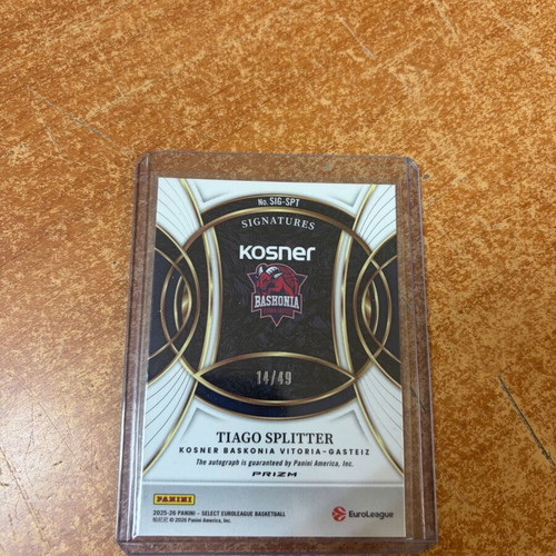 Panini Select Euroleague Tiago Splitter Blue Signatures Auto 14/49 new
