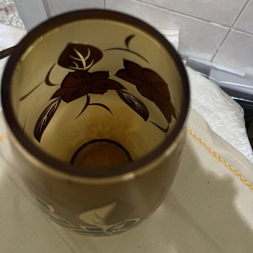 Vase new in brown gold vintage shades