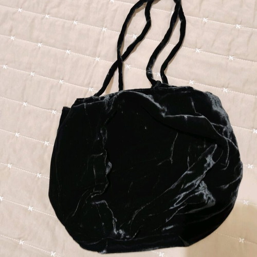 Italian velvet evening pouch handbag new black Blunauta