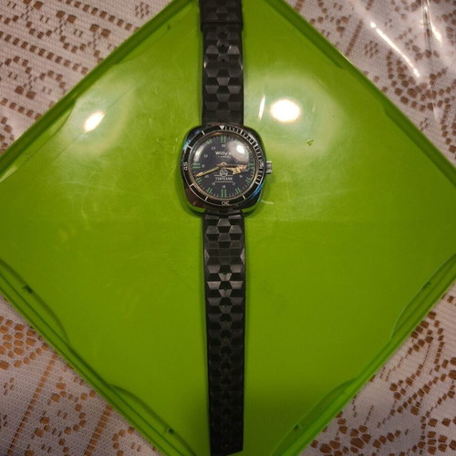 Vintage Willy’s Terylene ICI Diver watch, blue dial, 17 jewels