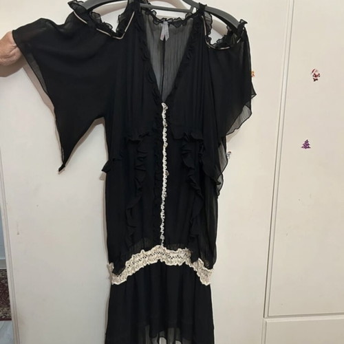 Chiffon dress new, black, Mat, size S