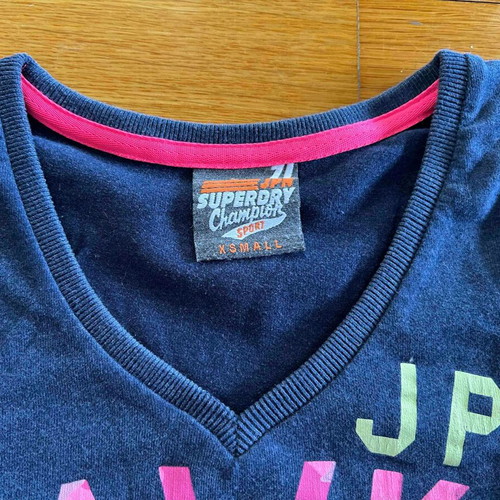 Superdry T-shirt like new, blue-pink, size S-M