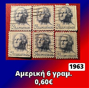 Αμερική 6 γραμματόσημα 1963