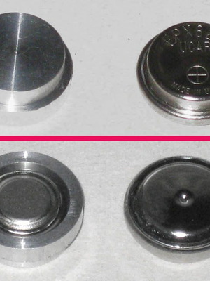 Battery adapters type 625 new, pack of two, aluminum