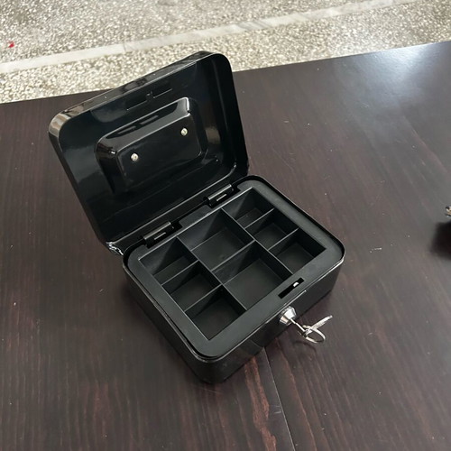Black safe box like new with key