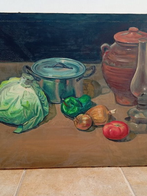 Oil painting on canvas used, still life by Papatsarouchas 50x70