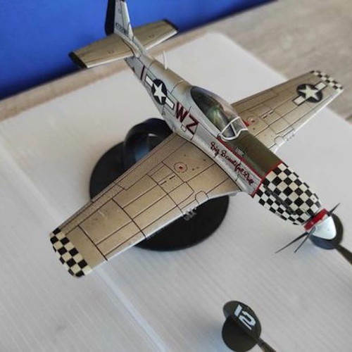 Metal warplanes used, set of 4 Stuka Mustang Spitfire Lockheed P-38