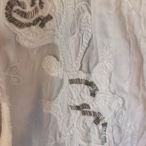 Parasuco Cult S36B cotton blouse size S 36 8 like new, white with embroidery