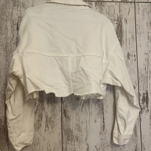 Cropped White Denim Jacket like new