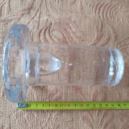 Vintage Kosta Boda candlestick like new, glass with bubbles