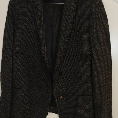 Zara jacket size XL with fringes like new, black and gray