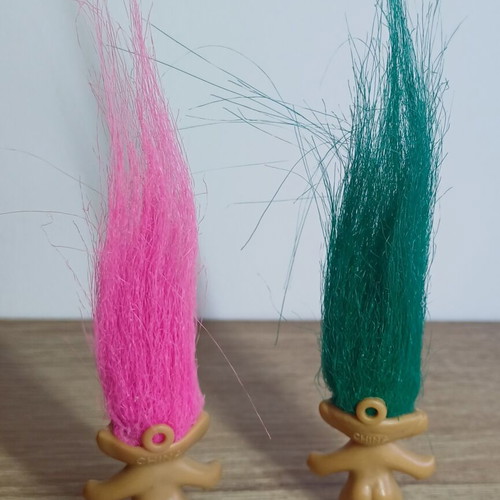 Trolls wish dolls set of 3, 1990, Russ keychain included
