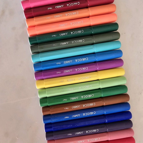 Carioca jumbo markers with maxi nib like new, 21 pieces