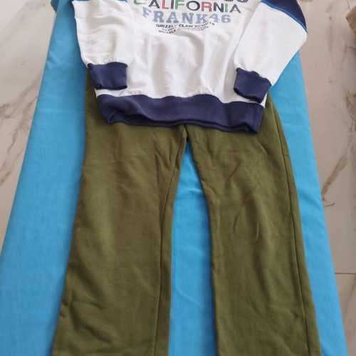 Boys' Clothing Set 5 Pieces Like New, Smart Olive Tracksuit & California Expert FunStrike Shirts
