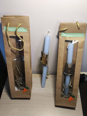 Πασχαλινές λαμπάδες χειροποίητες, σετ 2, σαν καινούργιες