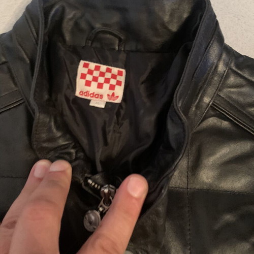 Adidas X Goodyear leather jacket large with Goodyear watch gift like new