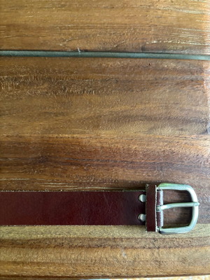 Leather belt brown like new with silver details, size 92cm
