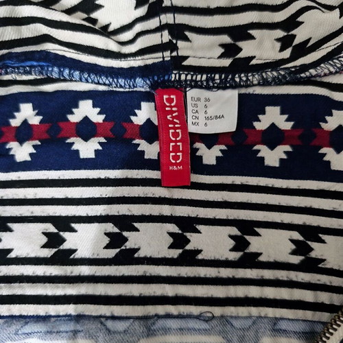 H&M Flannel Zip-up Hoodie like new, women's size S 36