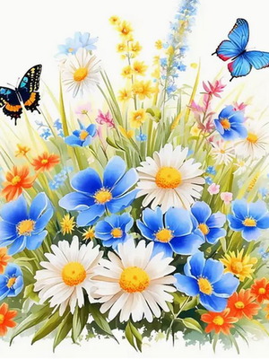 Cross Stitch Kit Dance of Butterflies Among Flowers 11CT New