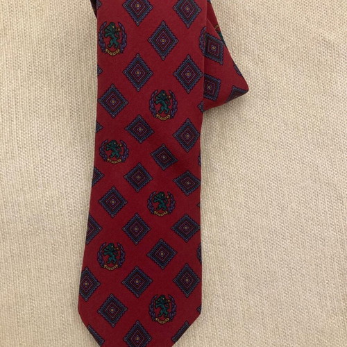 Silk tie like new, black and red