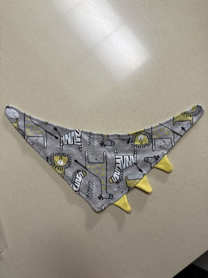 Baby Bandana Bib Grey with Jungle Animals like new