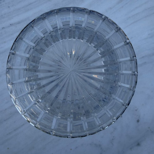 Vintage cut crystal vase like new, heavy hand-carved