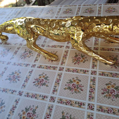 Decorative gold jaguar 40 cm, new