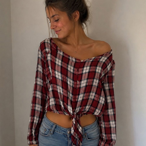 Checked shirt slightly used, size L