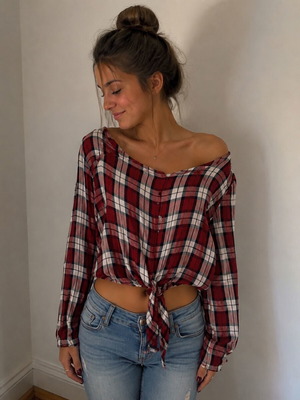 Checked shirt slightly used, size L