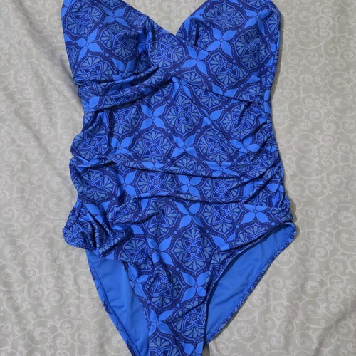 Blu4u blue one-piece swimsuit Large new