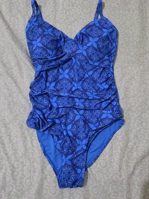 Blu4u blue one-piece swimsuit Large new