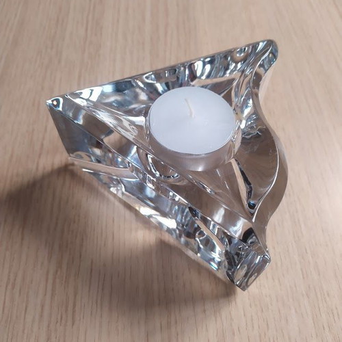 Decorative modern crystal tealight holder with candle