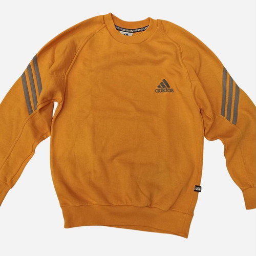 Adidas Y2K Three Stripe Crewneck sweatshirt used, orange/gray