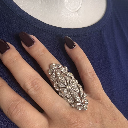 Ring faux bijoux like new, silver color