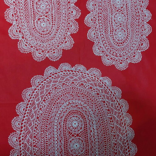 Needle lace embroidery set new, 3 pieces, white doily and napkins